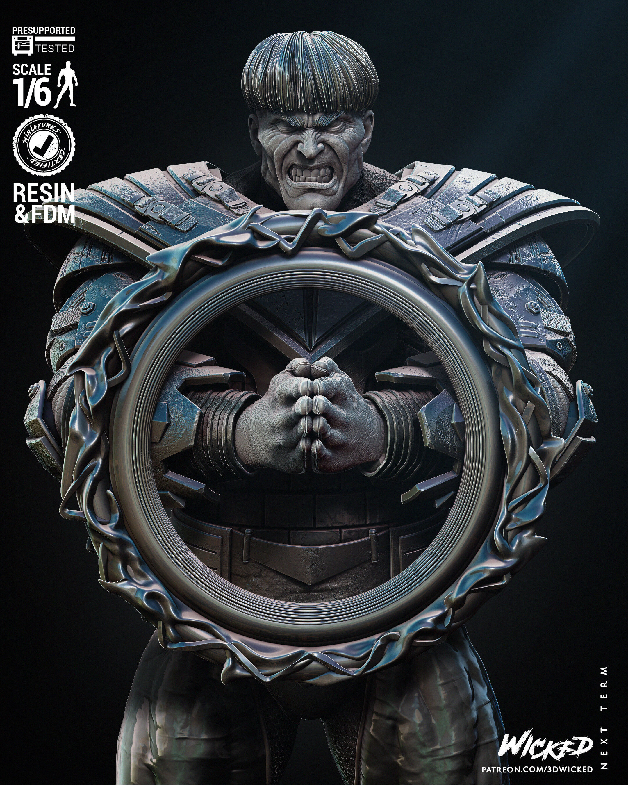 Wicked Marvel War Sculpture Tested for 3D printing 3D print model_20