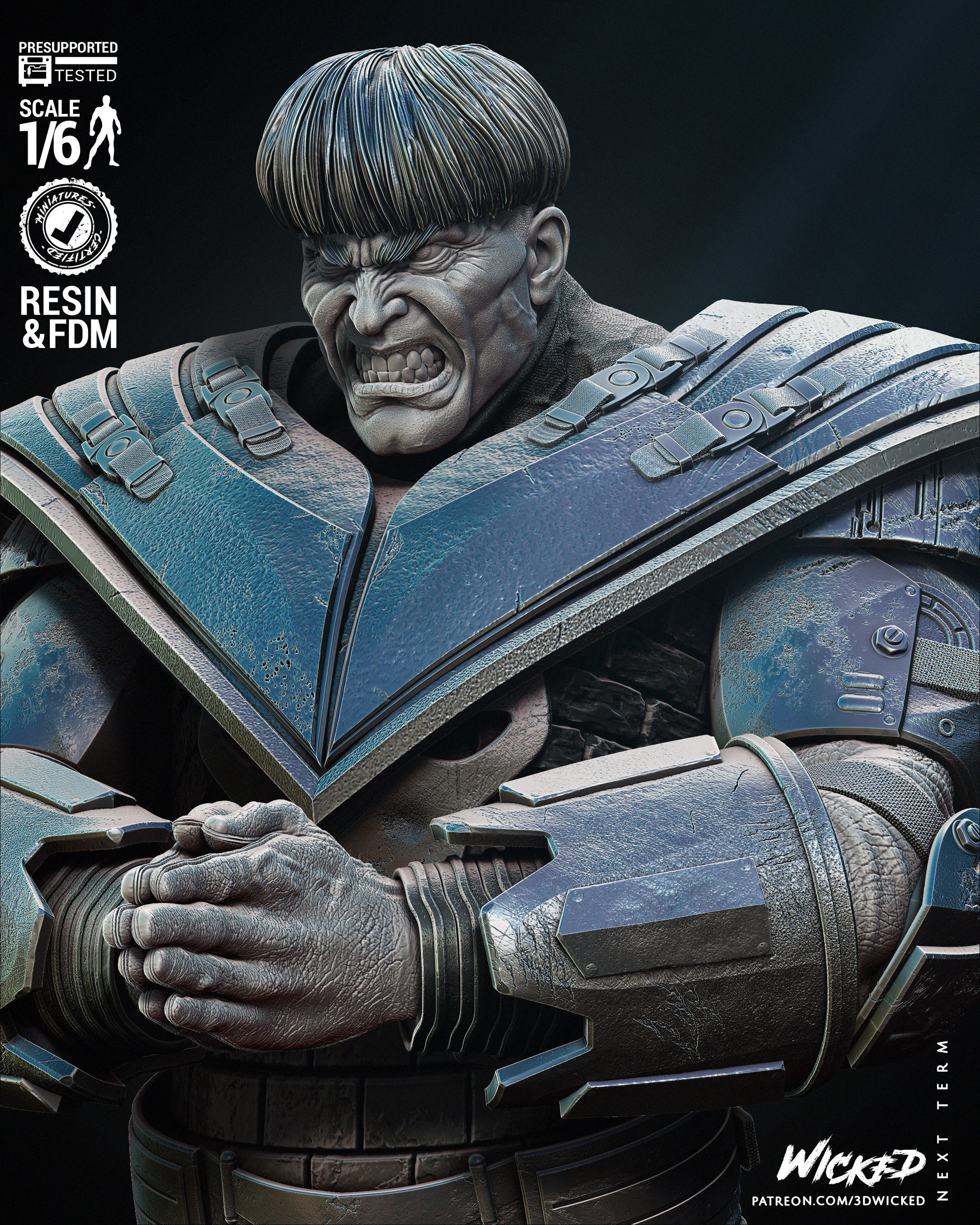 Wicked Marvel War Sculpture Tested for 3D printing 3D print model_10