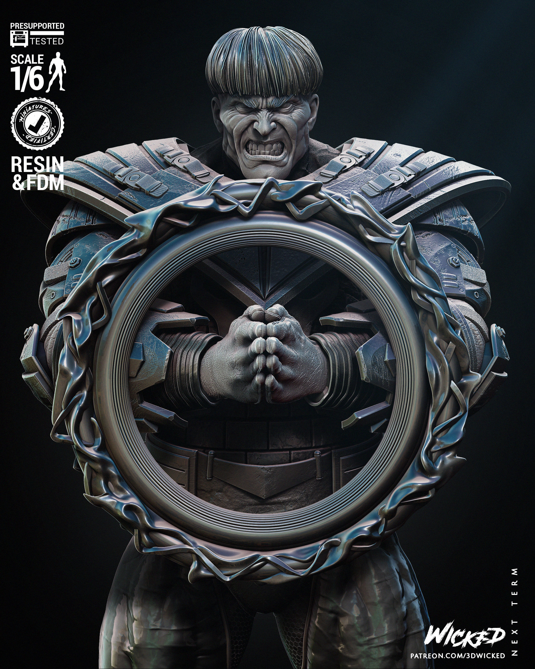 Wicked Marvel War Sculpture Tested for 3D printing 3D print model_73