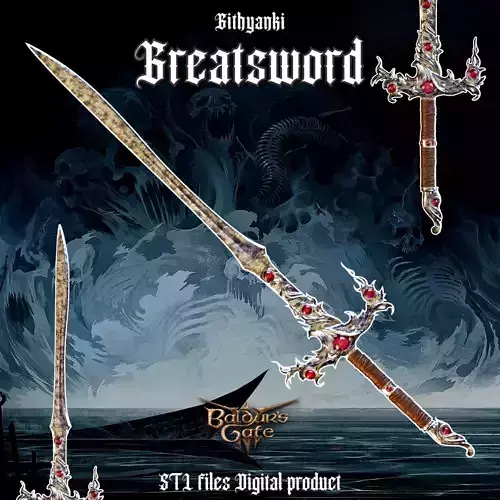 Fantasy Githyanki Laezel Greatsword Baldrus Gate 3 3D print model