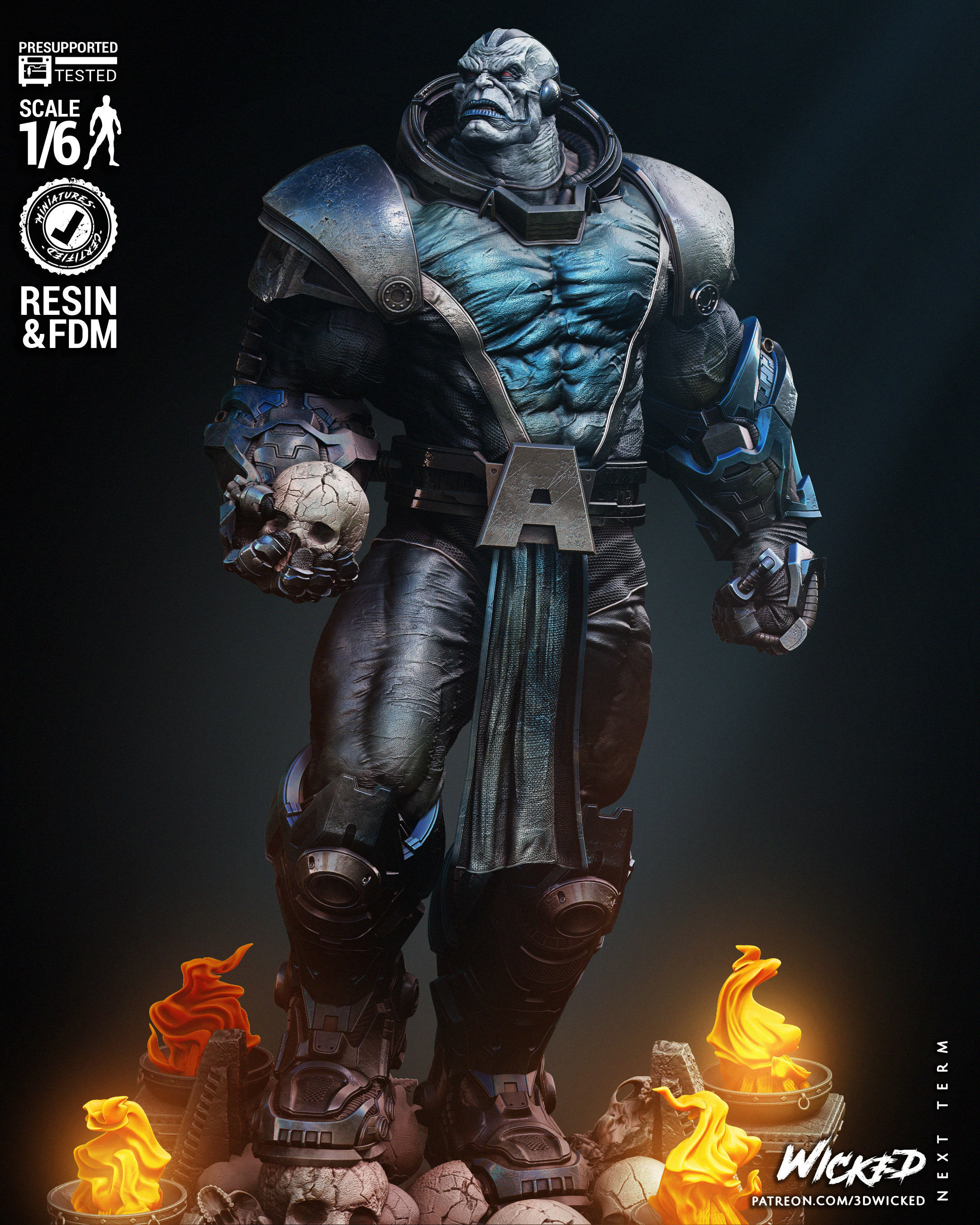 Wicked Marvel Apocalypse sculpture Tested for 3D printing 3D print model_12