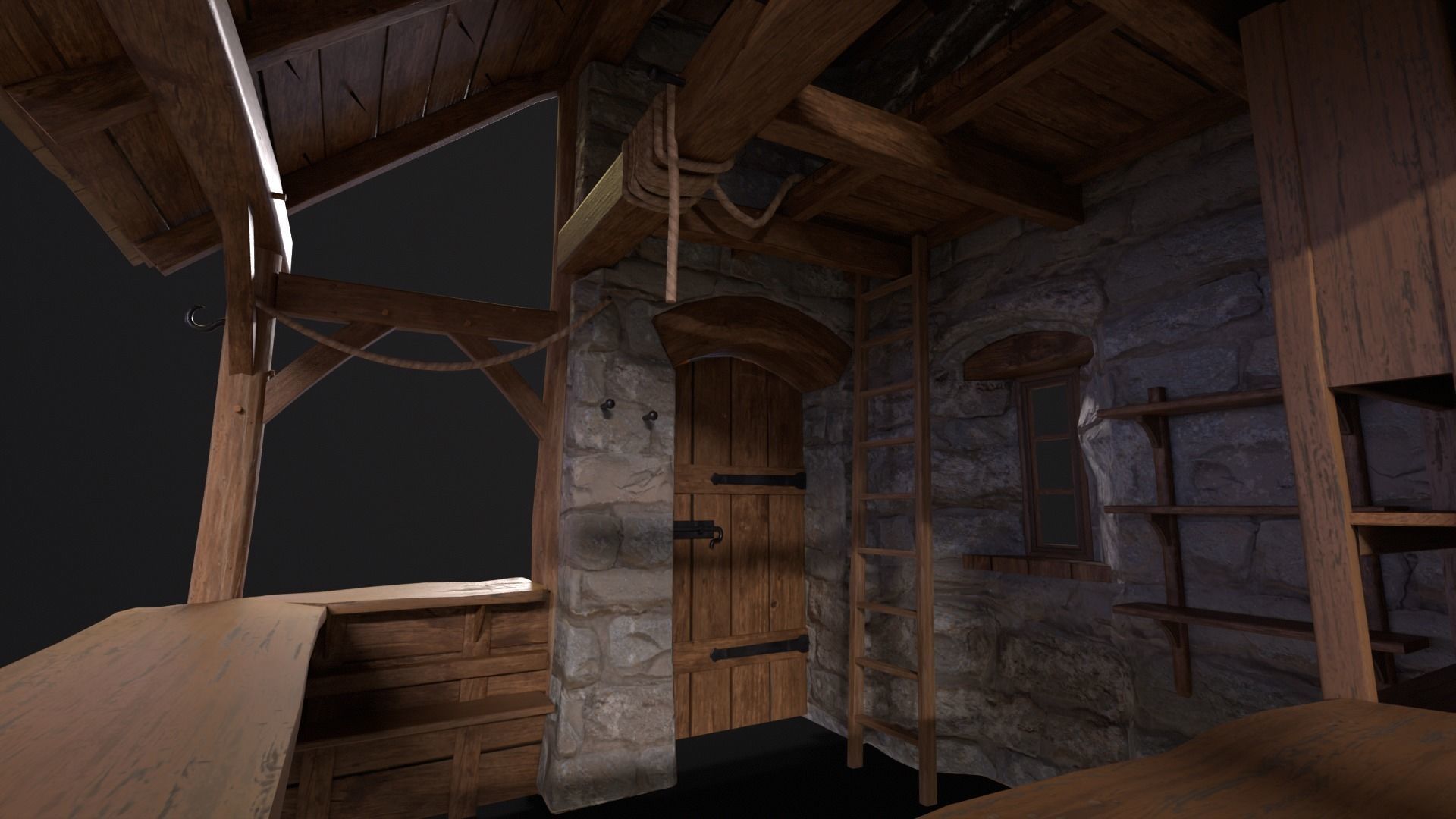 Medieval Market Stall Low-poly 3D model_24