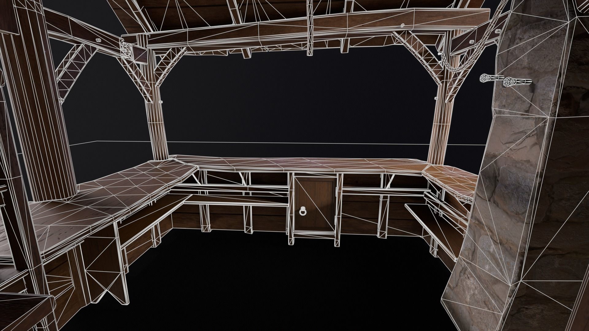 Medieval Market Stall Low-poly 3D model_23