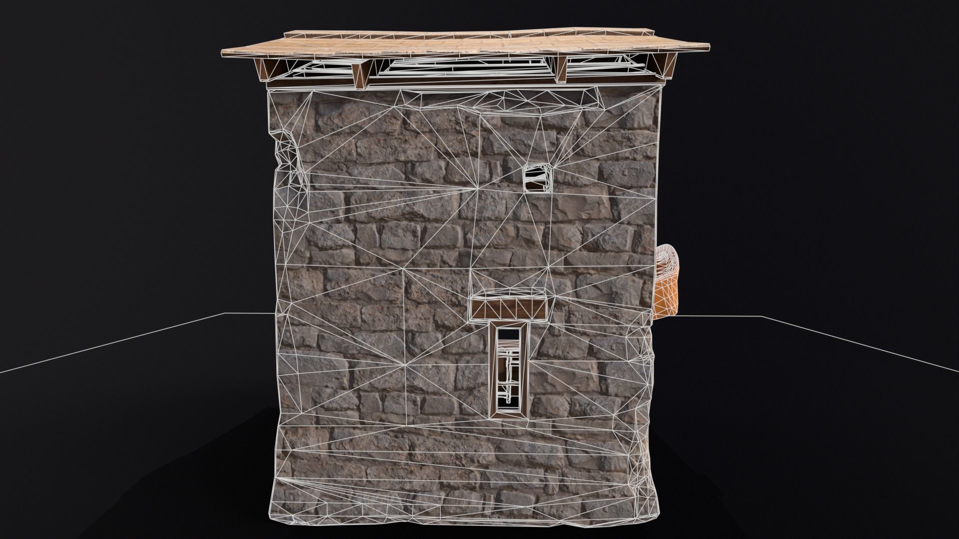 Medieval Market Stall Low-poly 3D model_9