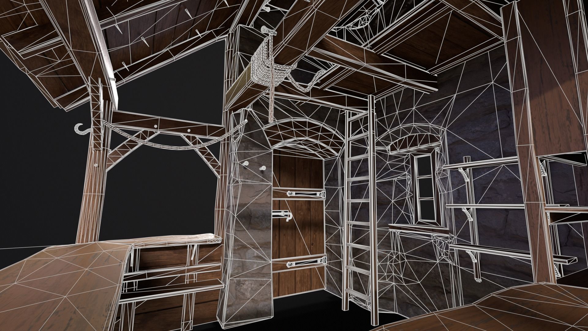 Medieval Market Stall Low-poly 3D model_25