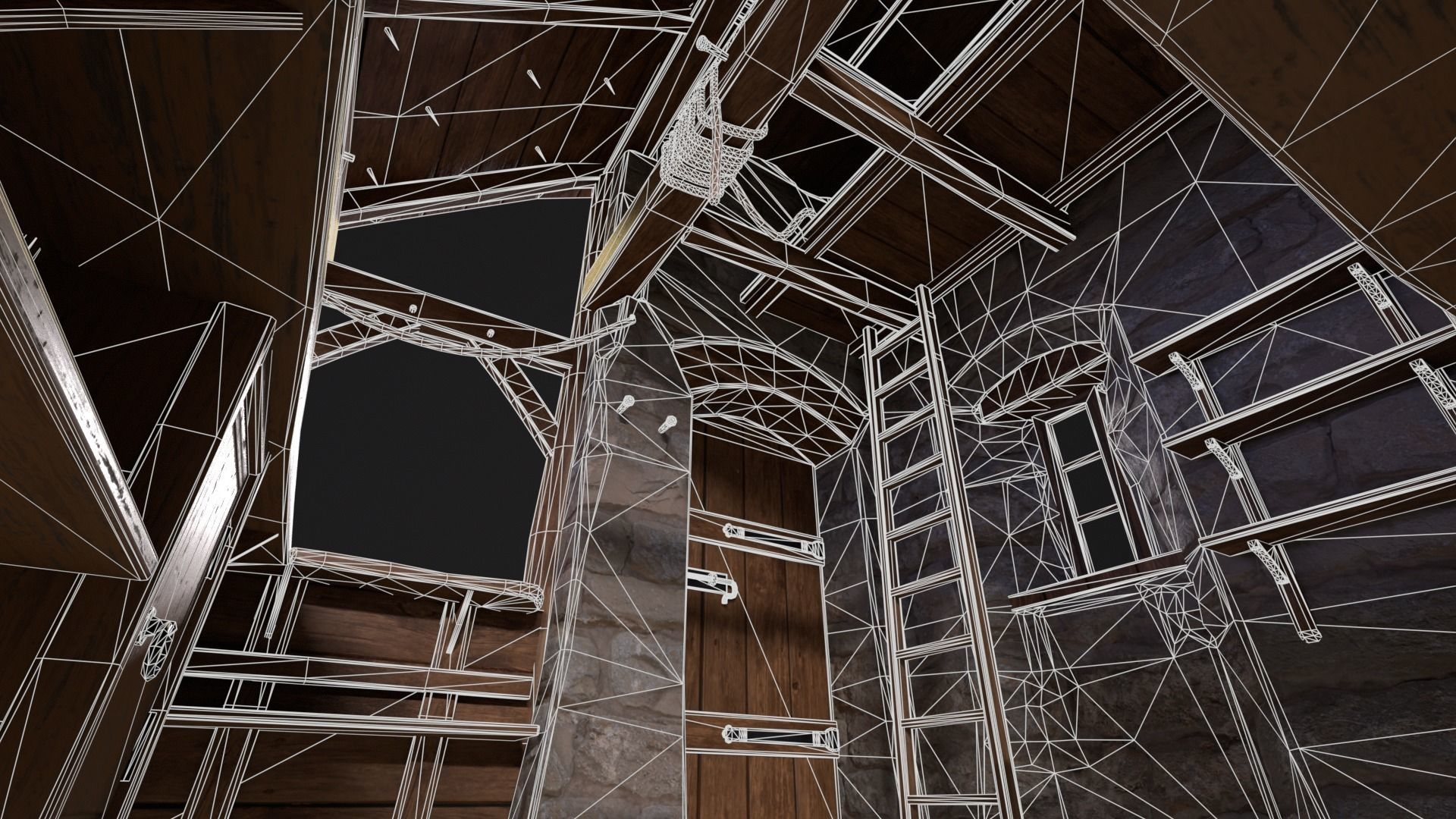 Medieval Market Stall Low-poly 3D model_27