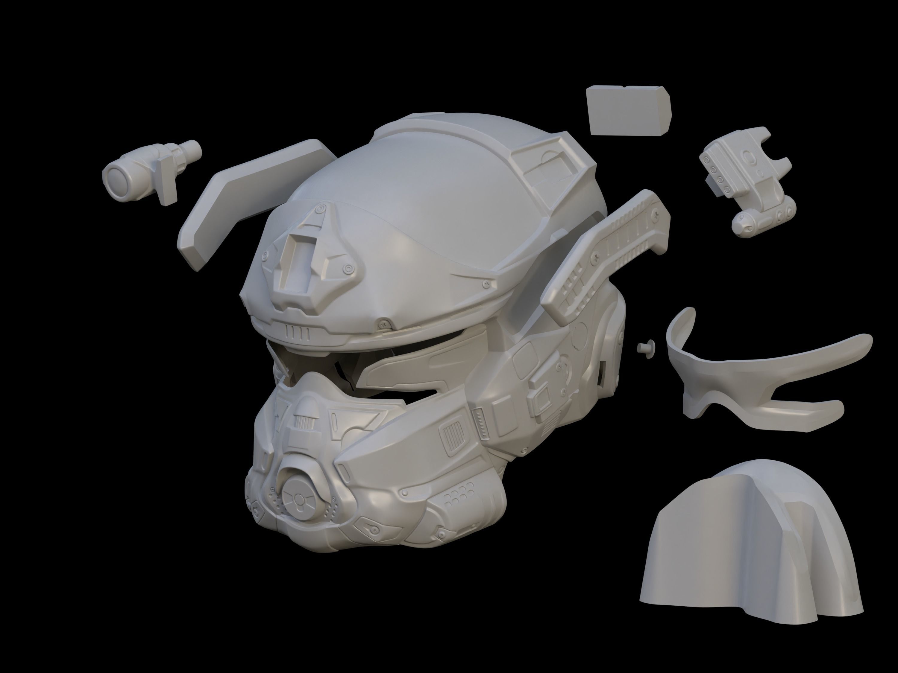 Titanfall Grapple Pilot Helmet 3d print file 3D print model_4