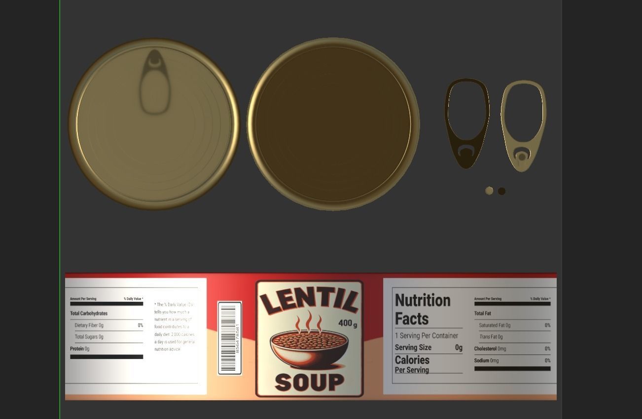 Diverse Canned Food Can Pack 3D model_26