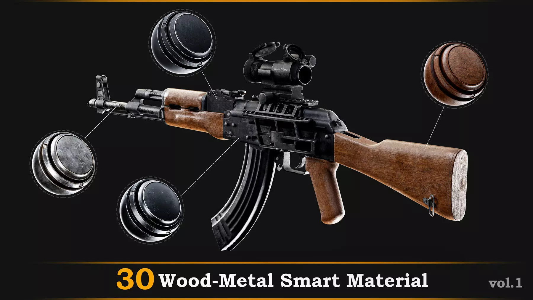 30 Wood-Metal Smart Material Vol-01 - FREE TUTORIAL Texture