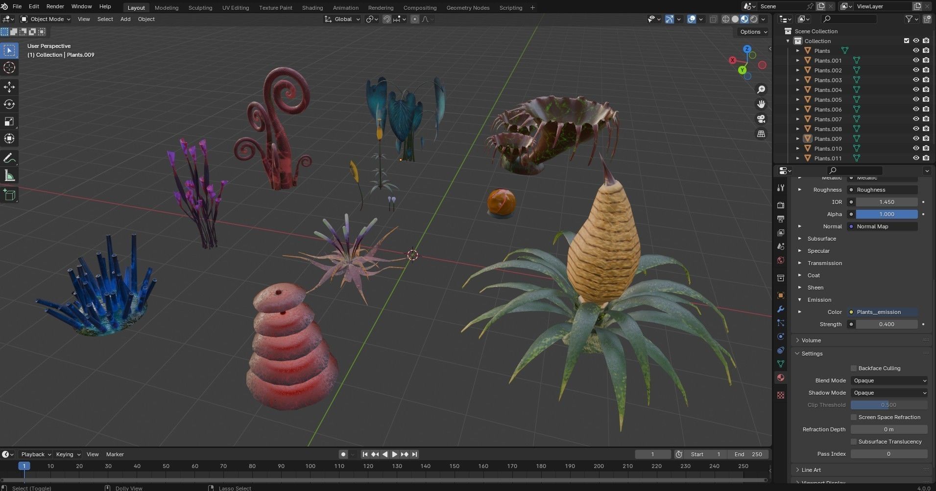 Sci-Fi Plants Pack Low-poly 3D model_40