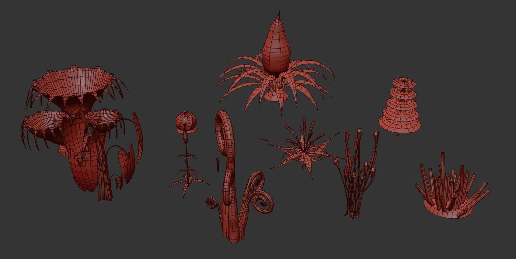 Sci-Fi Plants Pack Low-poly 3D model_35