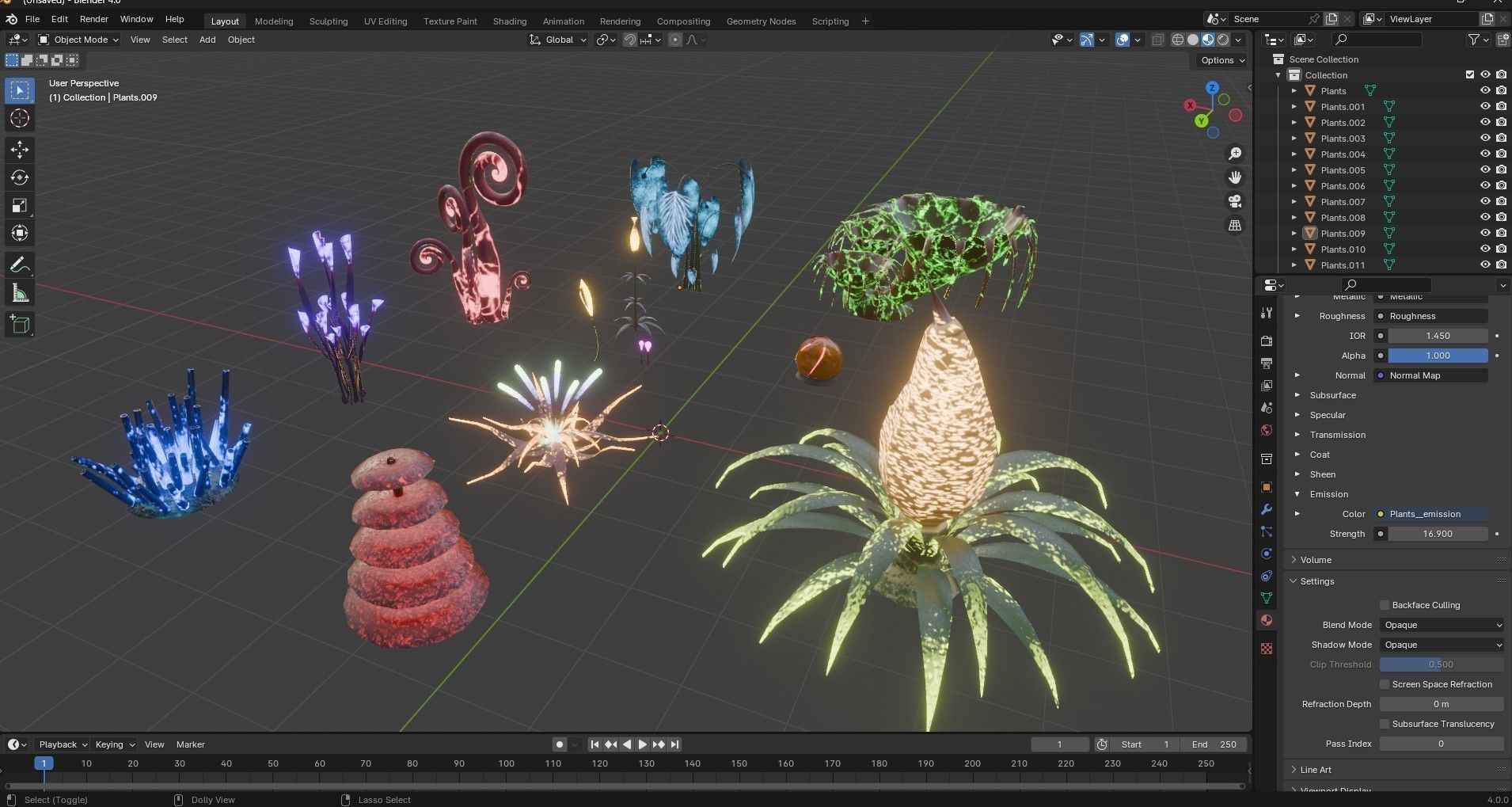Sci-Fi Plants Pack Low-poly 3D model_37