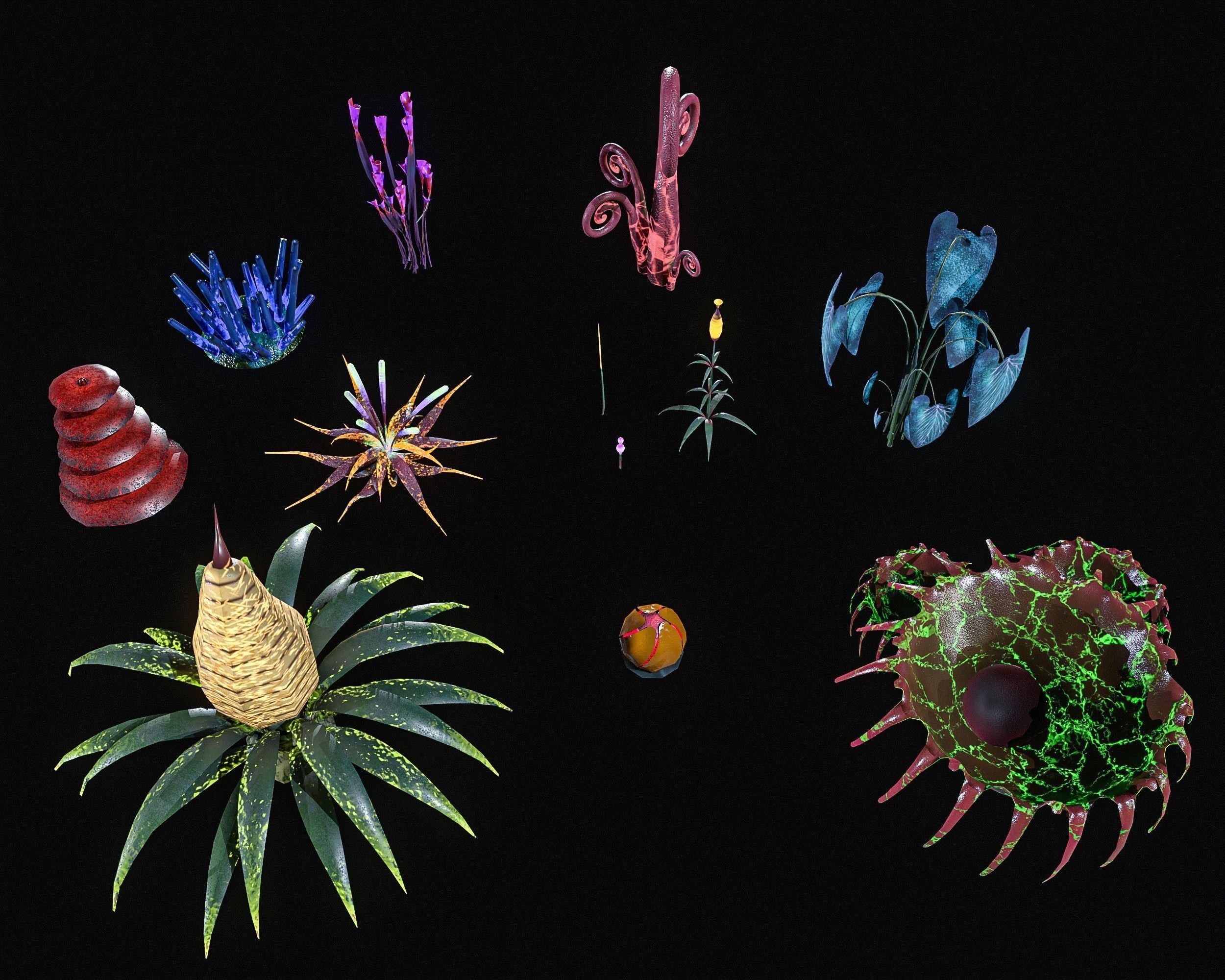 Sci-Fi Plants Pack Low-poly 3D model_5