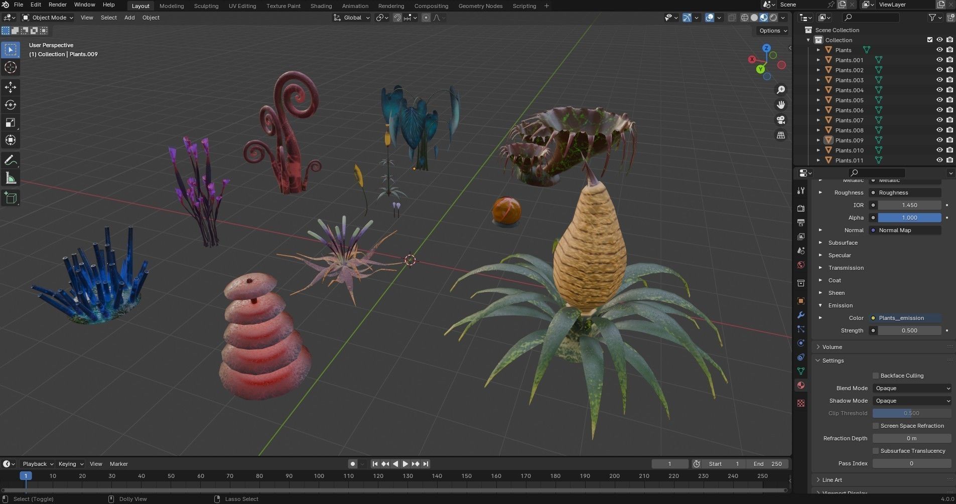 Sci-Fi Plants Pack Low-poly 3D model_36