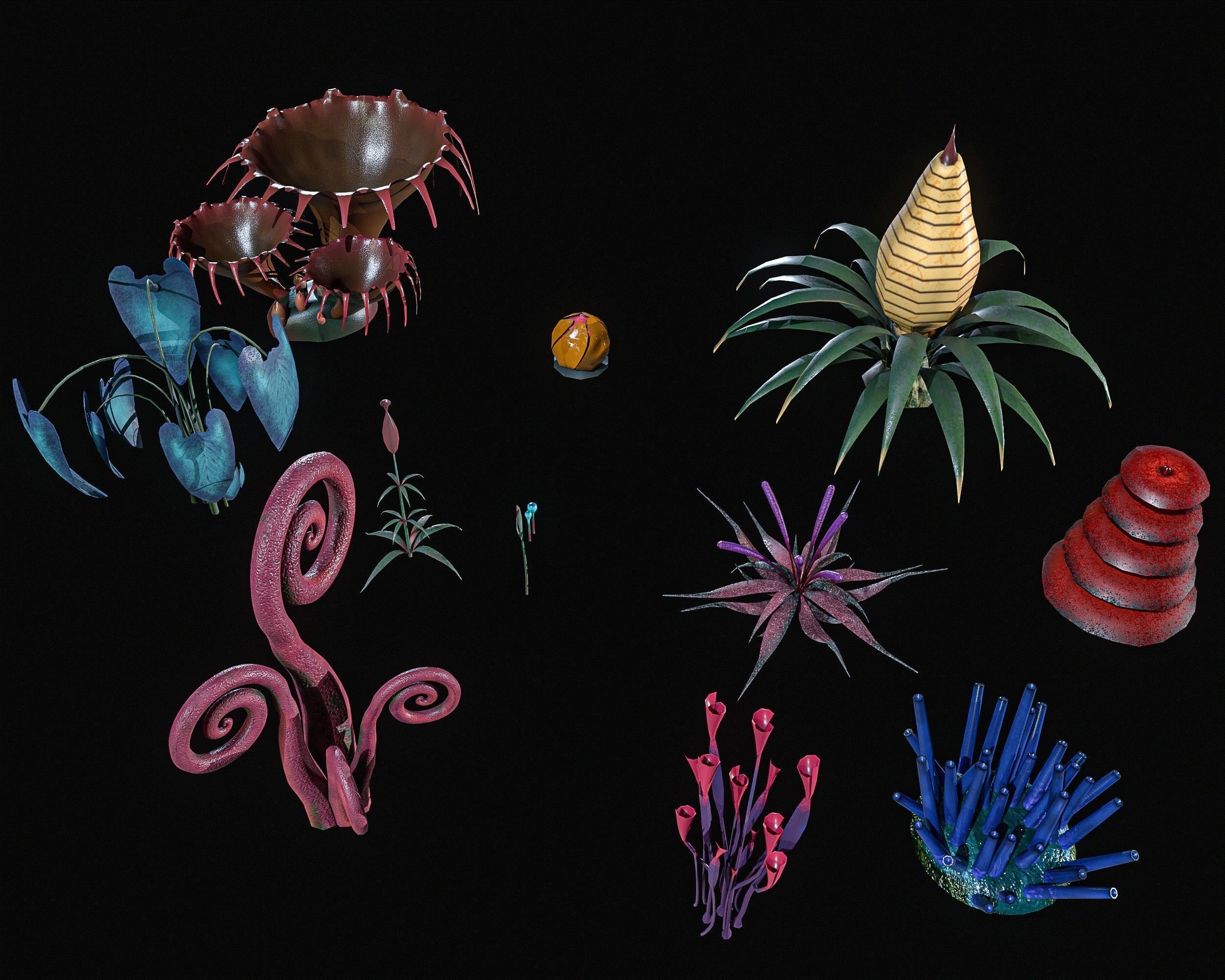 Sci-Fi Plants Pack Low-poly 3D model_19