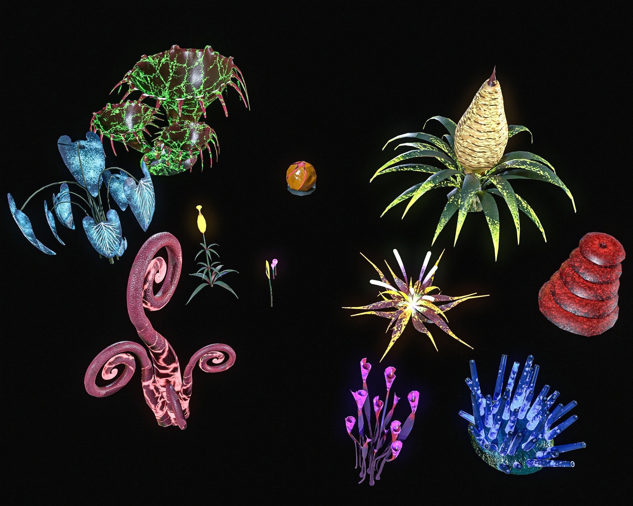 Sci-Fi Plants Pack Low-poly 3D model_28