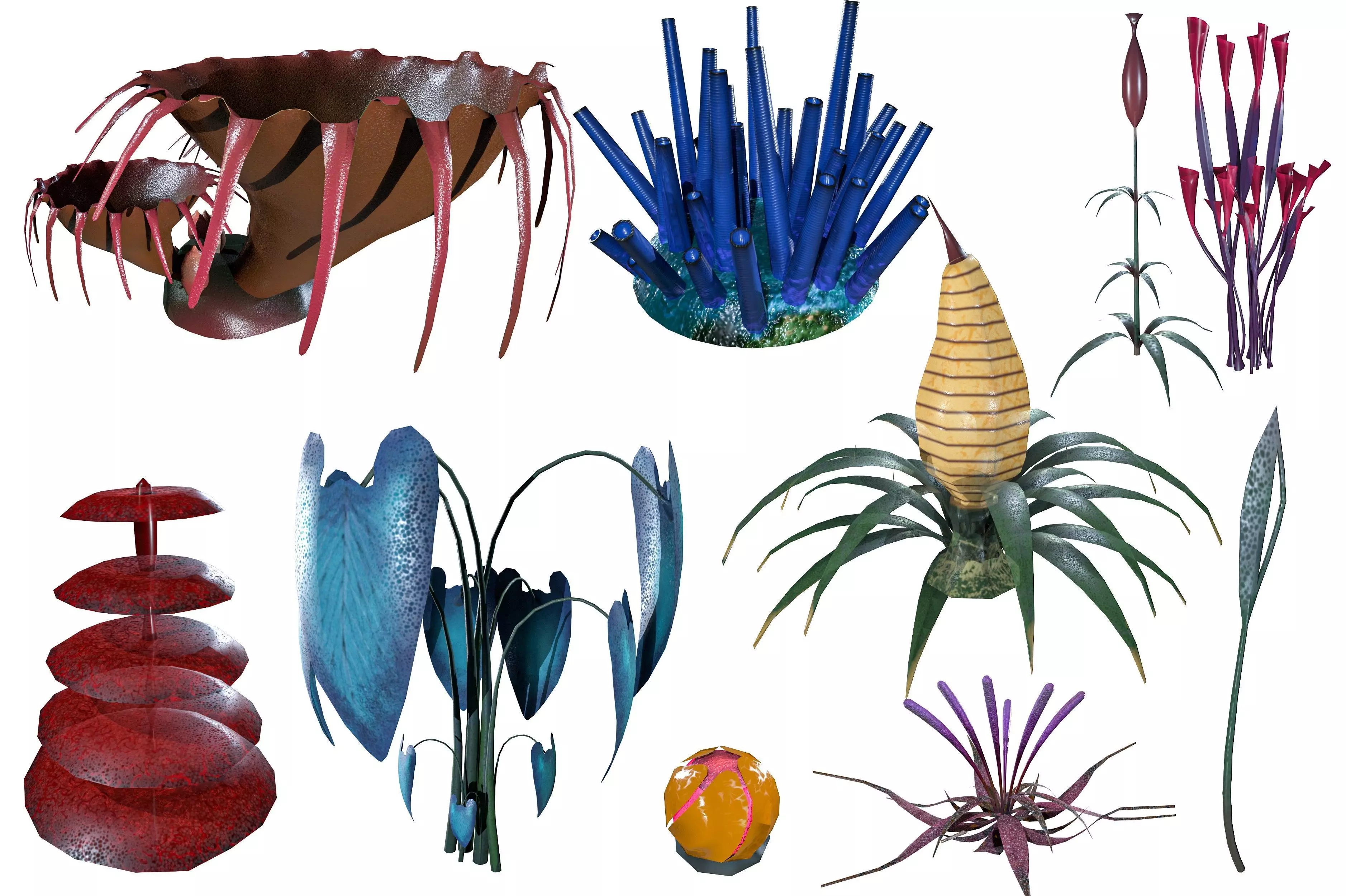 Sci-Fi Plants Pack Low-poly 3D model_0