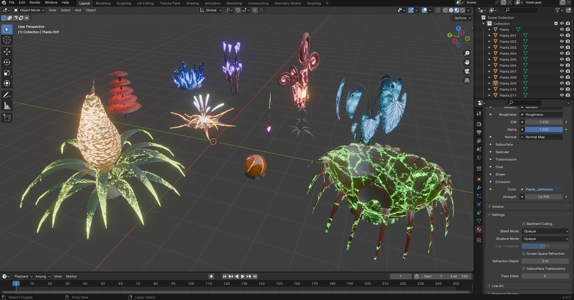 Sci-Fi Plants Pack Low-poly 3D model_38