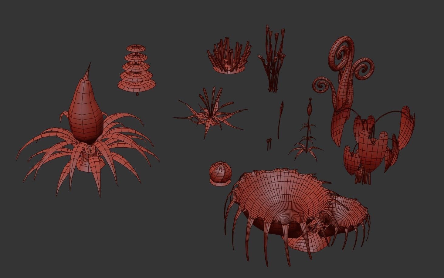Sci-Fi Plants Pack Low-poly 3D model_32