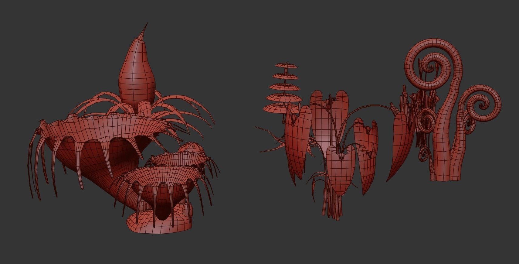 Sci-Fi Plants Pack Low-poly 3D model_34
