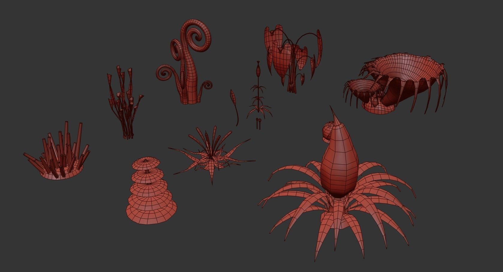 Sci-Fi Plants Pack Low-poly 3D model_33