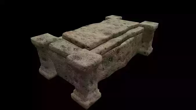 Coffin Medieval Low-poly 3D model