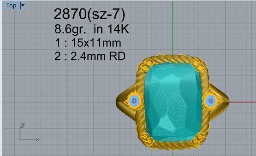 Emerald Ring 2870 3D print model_4