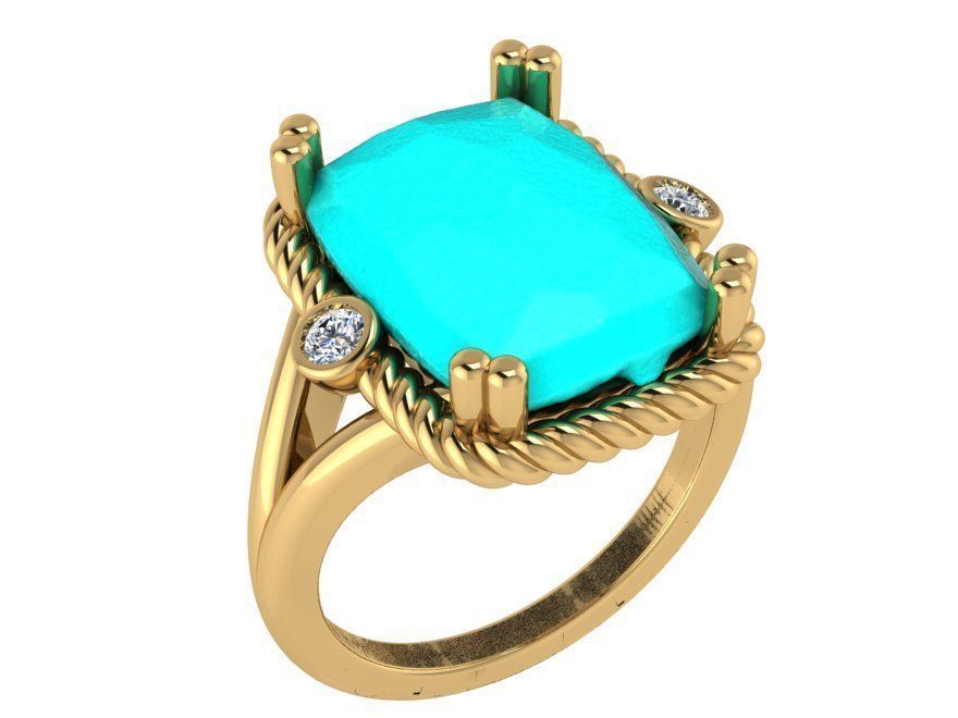 Emerald Ring 2870 3D print model_1
