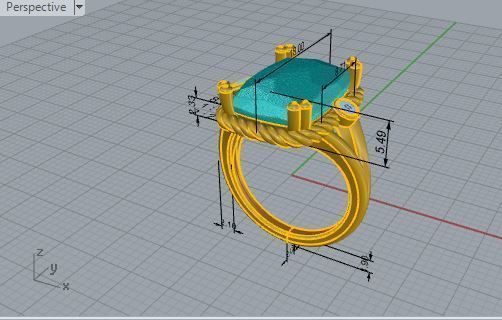Emerald Ring 2870 3D print model_7