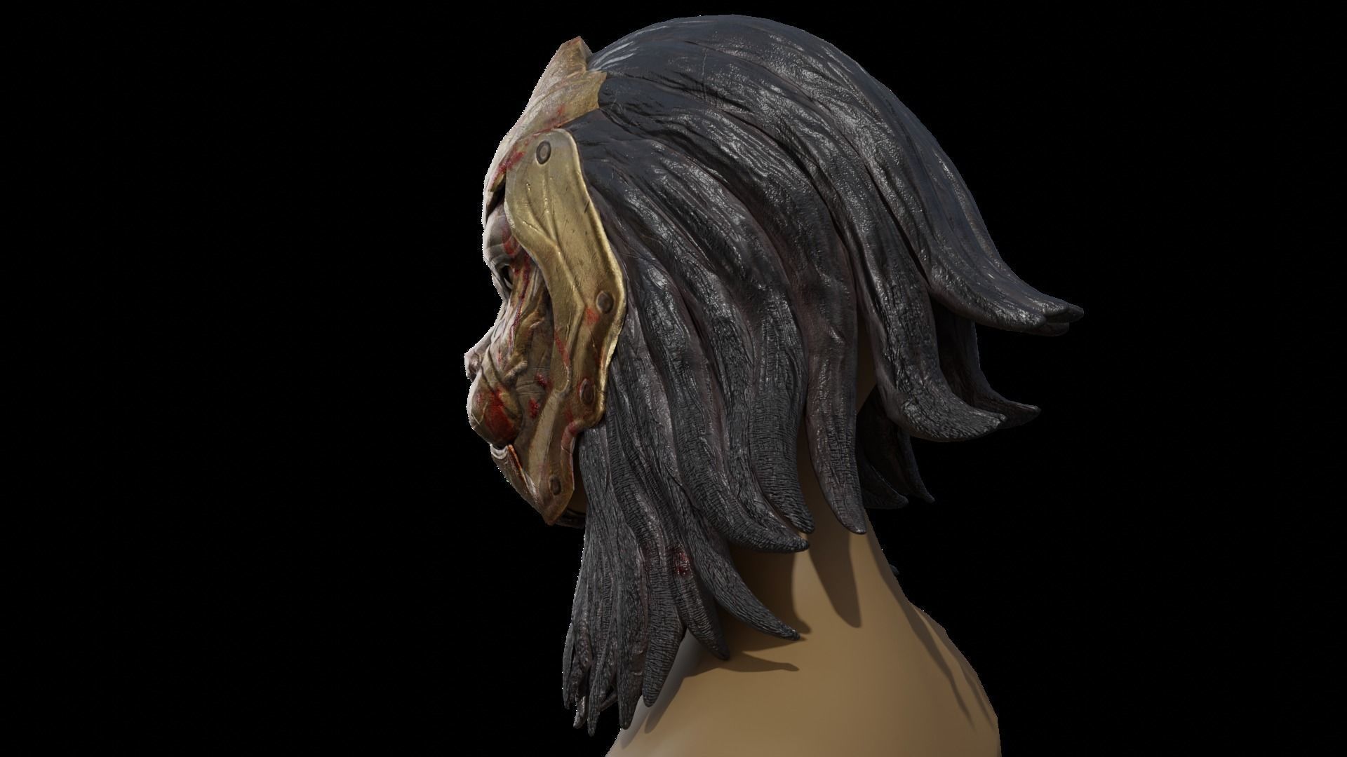 Mask Character Lion Character Warrior Royal Low-poly 3D model_5