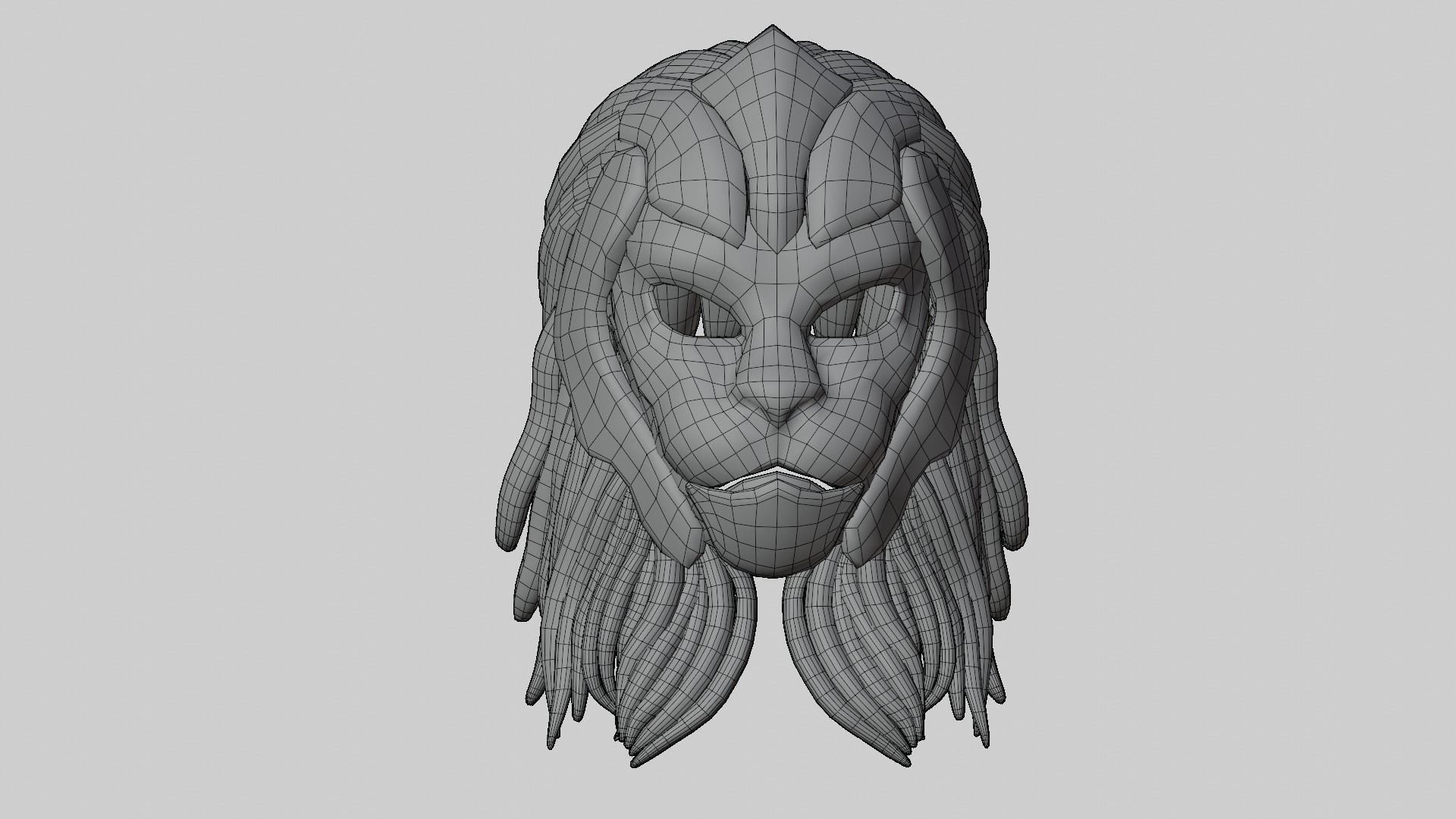 Mask Character Lion Character Warrior Royal Low-poly 3D model_9