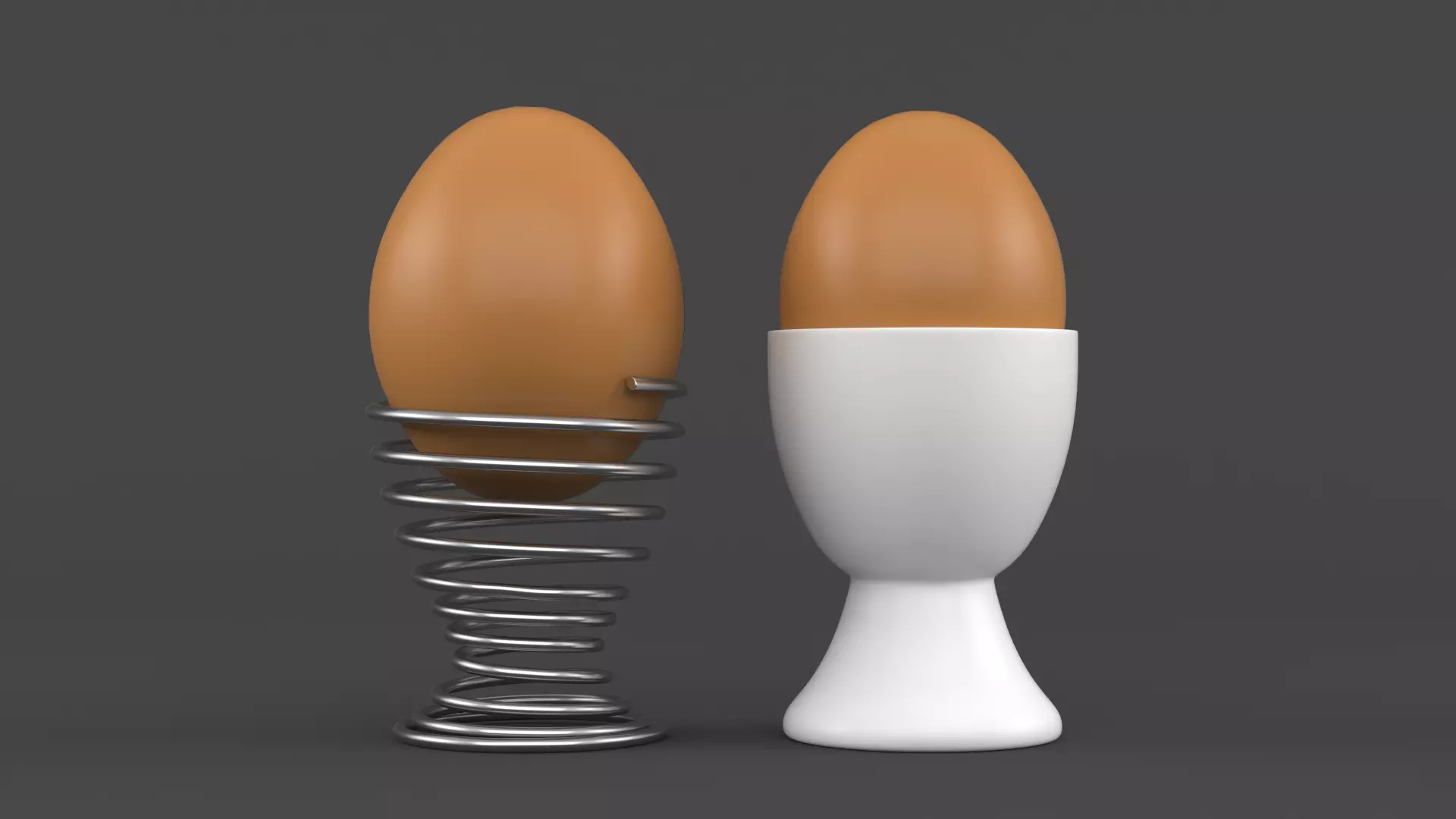 Egg Cup with Brown Egg 3D model_0