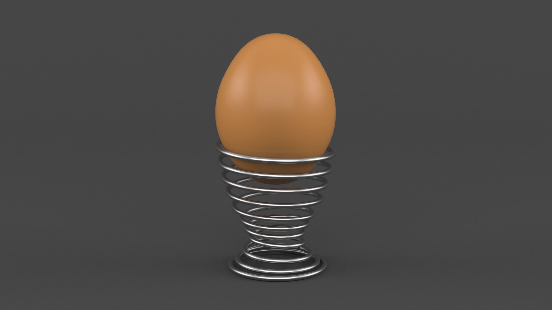 Egg Cup with Brown Egg 3D model_2