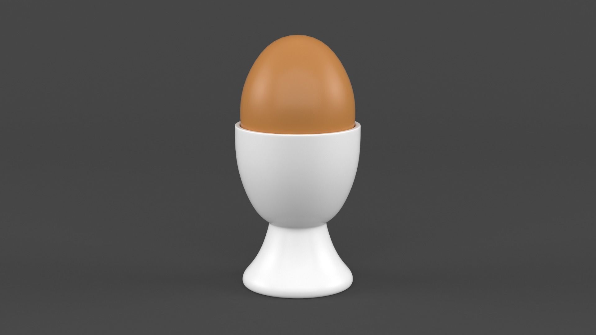 Egg Cup with Brown Egg 3D model_4