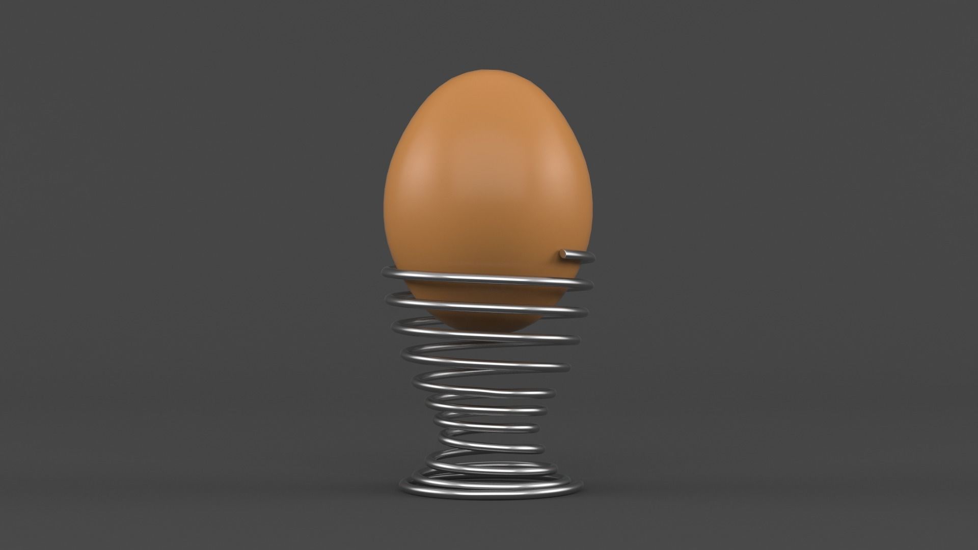 Egg Cup with Brown Egg 3D model_1