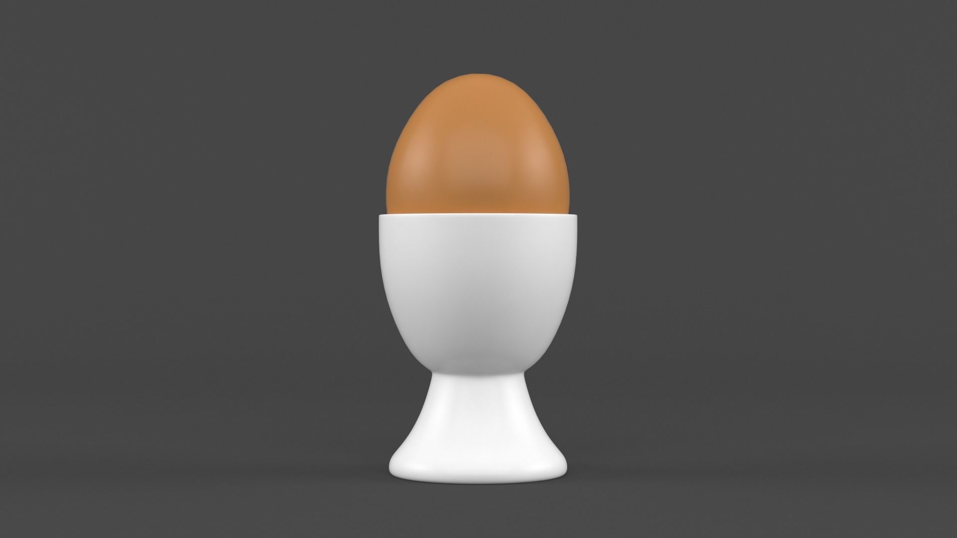 Egg Cup with Brown Egg 3D model_3