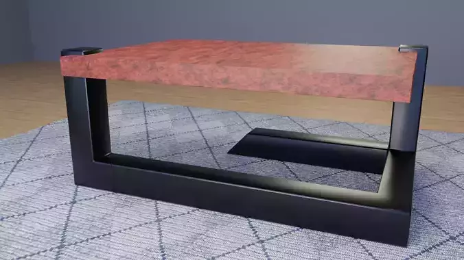 Metal wooden table in loft style