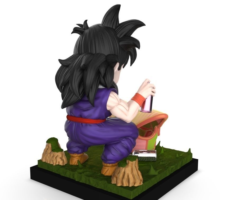 Gohan fan art painting 3D print model_1
