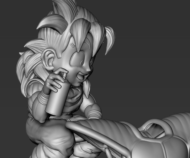 Gohan fan art painting 3D print model_3