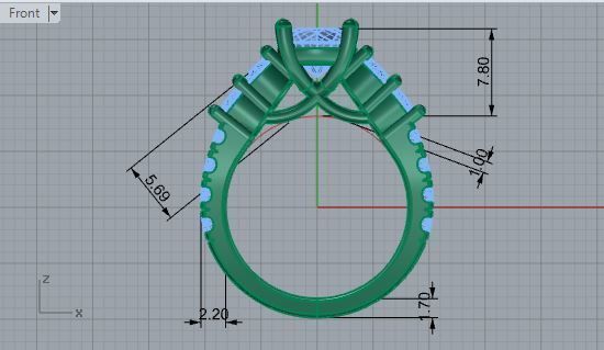 Round Diamond Ring 2891 3D print model_5