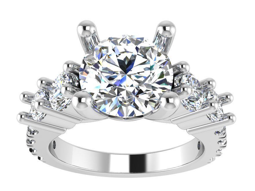 Round Diamond Ring 2891 3D print model_2