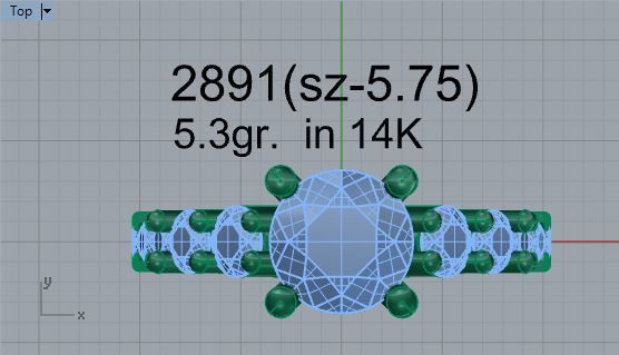 Round Diamond Ring 2891 3D print model_4