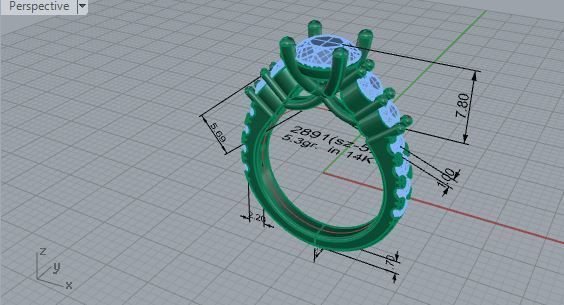 Round Diamond Ring 2891 3D print model_7