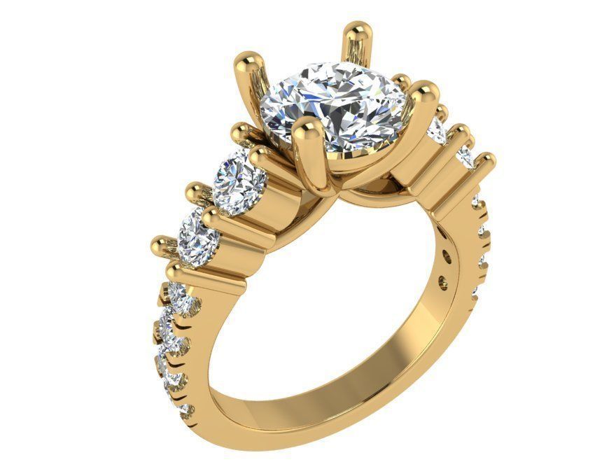 Round Diamond Ring 2891 3D print model_1