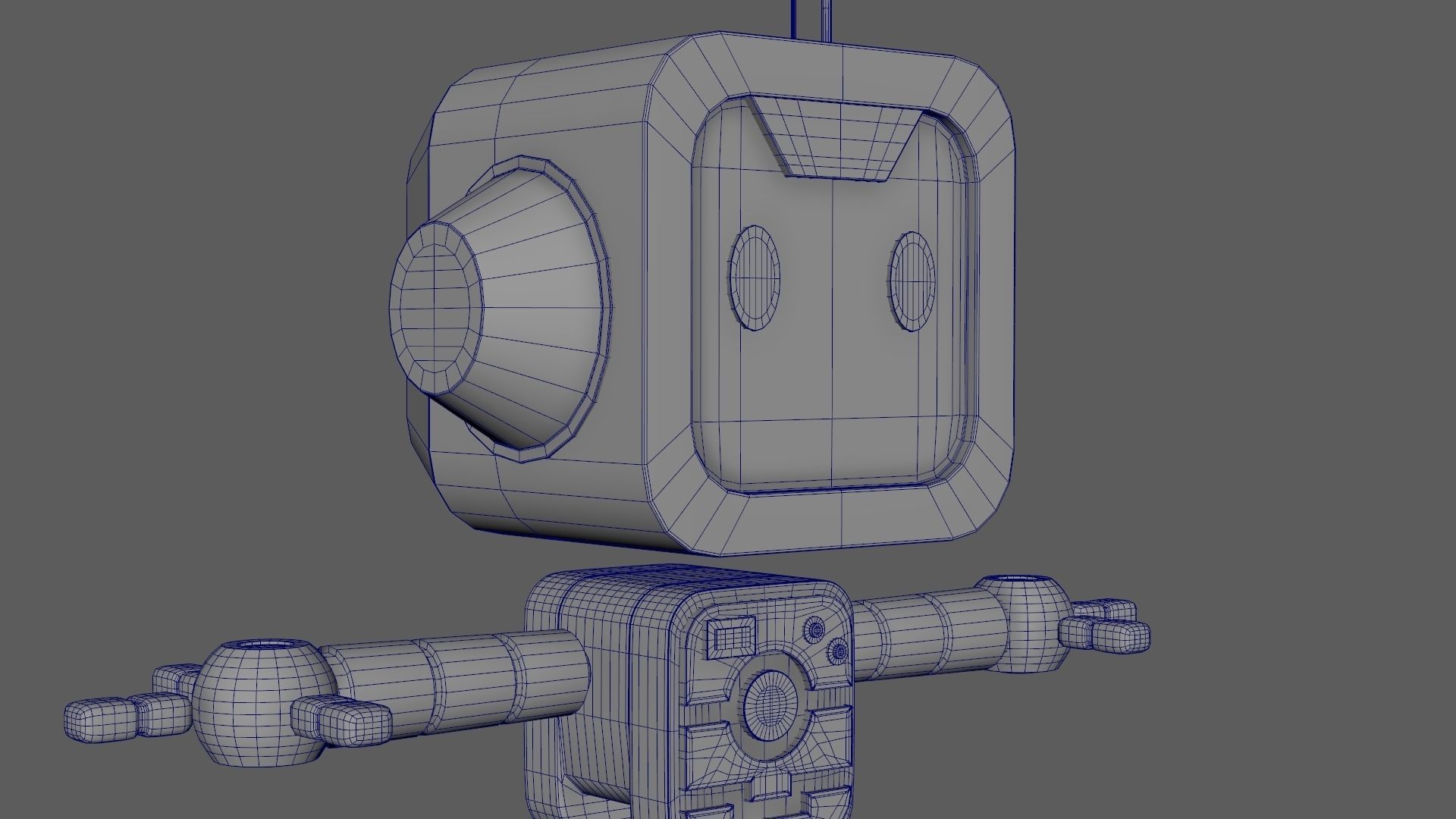 Futuristic Robot Technology Concept Sci-Fi Artwork Character Low-poly 3D model_11