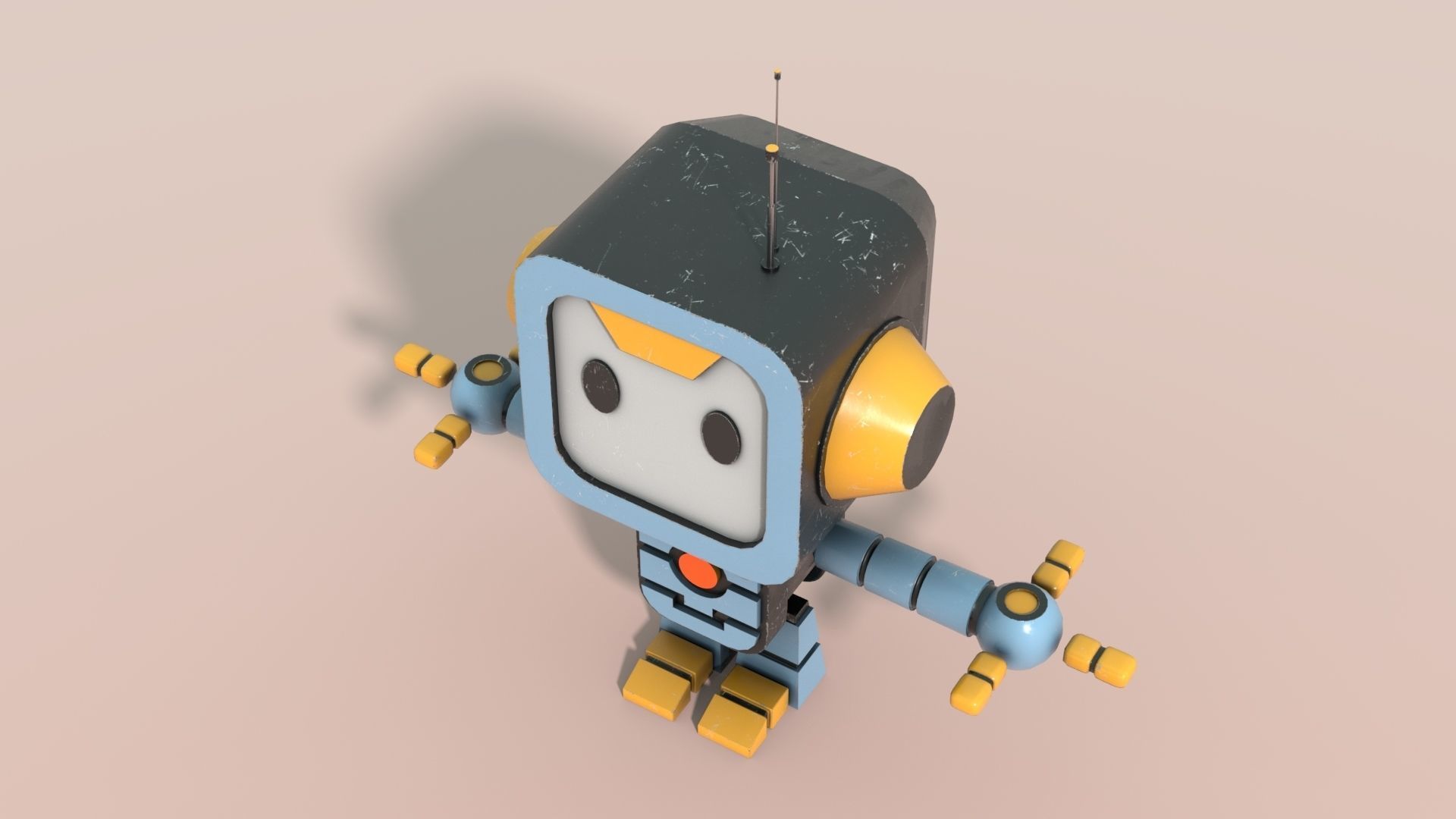 Futuristic Robot Technology Concept Sci-Fi Artwork Character Low-poly 3D model_1