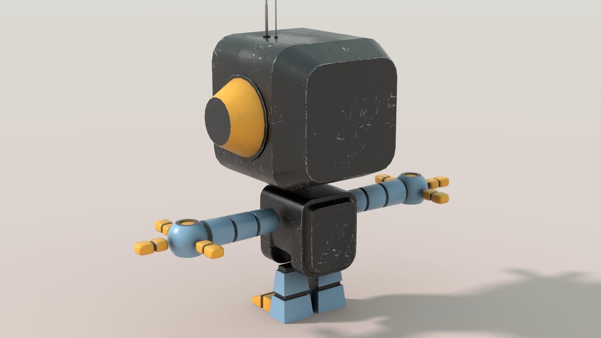 Futuristic Robot Technology Concept Sci-Fi Artwork Character Low-poly 3D model_2