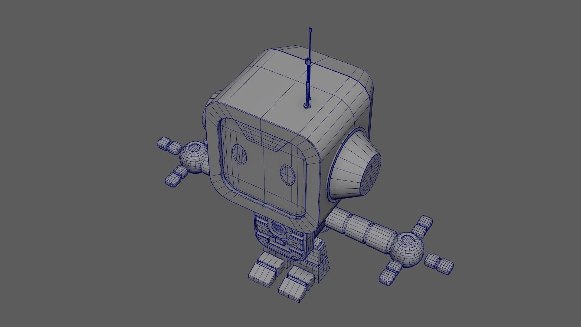 Futuristic Robot Technology Concept Sci-Fi Artwork Character Low-poly 3D model_9