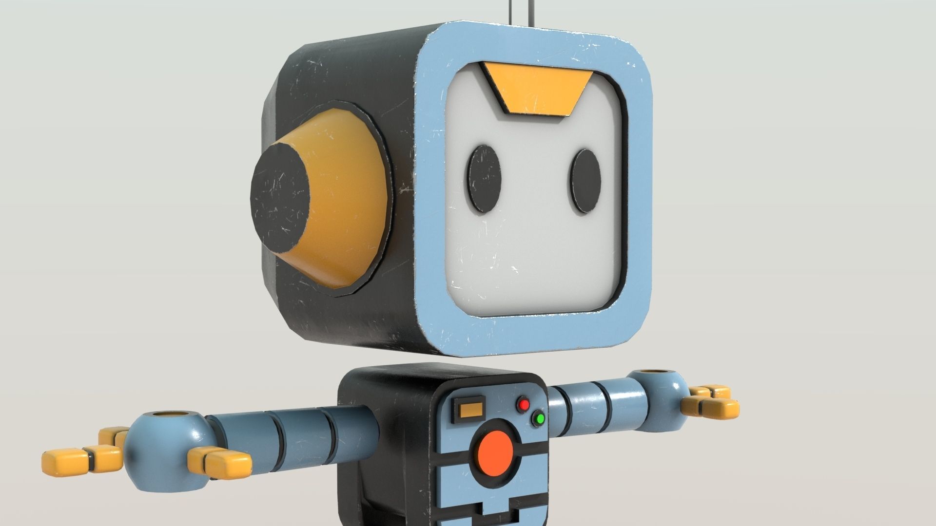 Futuristic Robot Technology Concept Sci-Fi Artwork Character Low-poly 3D model_3