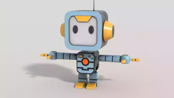 Futuristic Robot Technology Concept Sci-Fi Artwork Character Low-poly 3D model